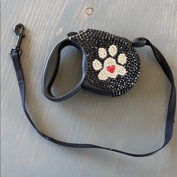 Brand new Swarovski dog paw leash!